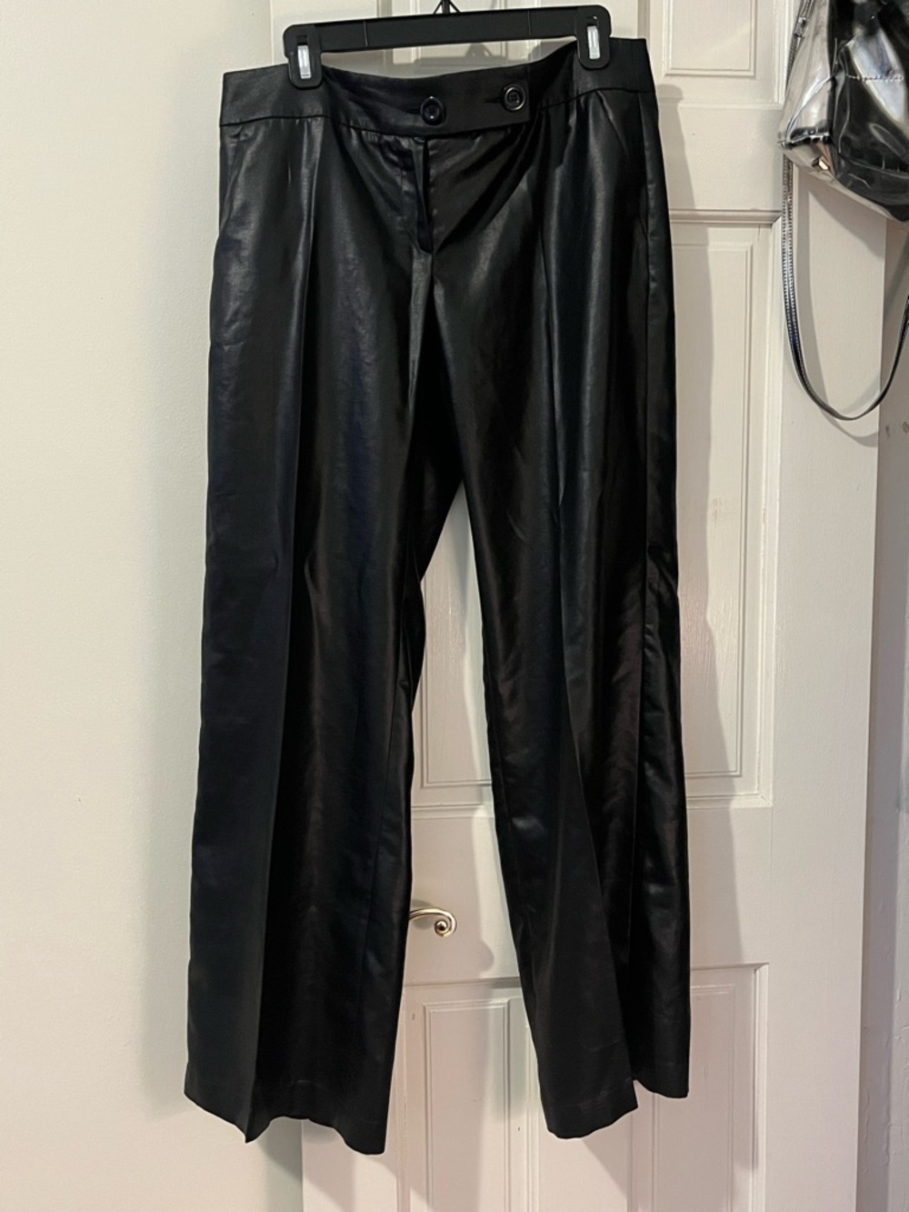Emporio Armani Black Sheen Straight-Leg  Trousers